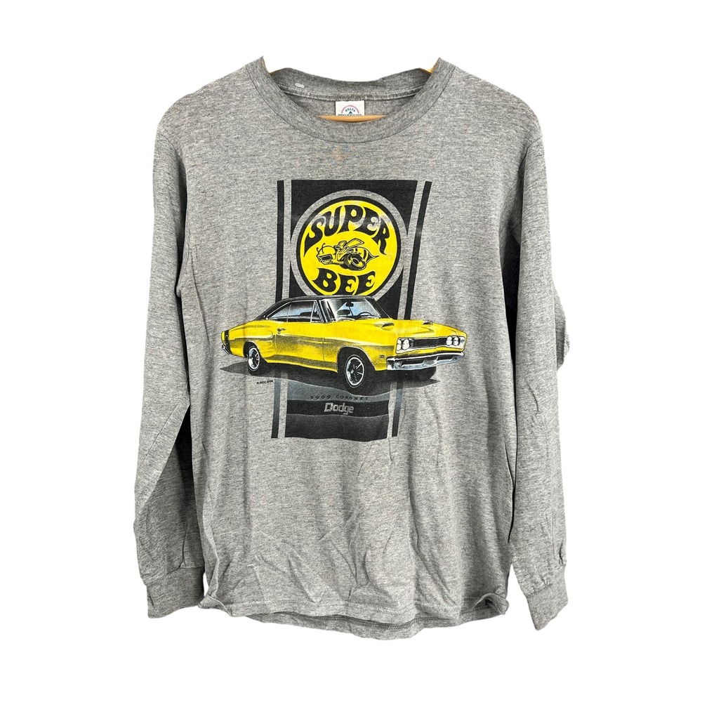 Vintage 2006 Dodge Super Bee Long Sleeve Graphic T-Shirt Gray Men's Small